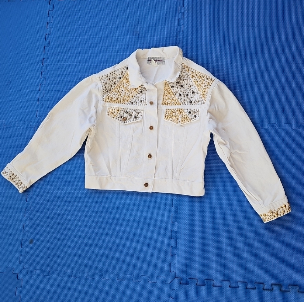 Robin Berry Studded Denim Jacket Size M